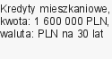 Kredyty mieszkaniowe, kwota: 1 600 000 PLN, waluta: PLN na 30 lat