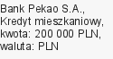 Kredyt mieszkaniowy, Bank Pekao S.A., 200 000 zł, 30 lat, PLN, 137 zł