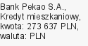 Kredyt mieszkaniowy, Bank Pekao S.A., 273 637 zł, 25 lat, PLN, 137 zł
