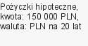 Pożyczki hipoteczne, kwota: 150 000 PLN, waluta: PLN na 20 lat