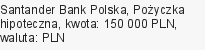 Pożyczka hipoteczna, Santander Bank Polska, 150 000 zł, 20 lat, PLN, 369 zł