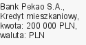 Kredyt mieszkaniowy, Bank Pekao S.A., 200 000 zł, 30 lat, PLN, 2 637 zł