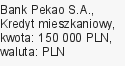 Kredyt mieszkaniowy, Bank Pekao S.A., 150 000 zł, 30 lat, PLN, 2 012 zł
